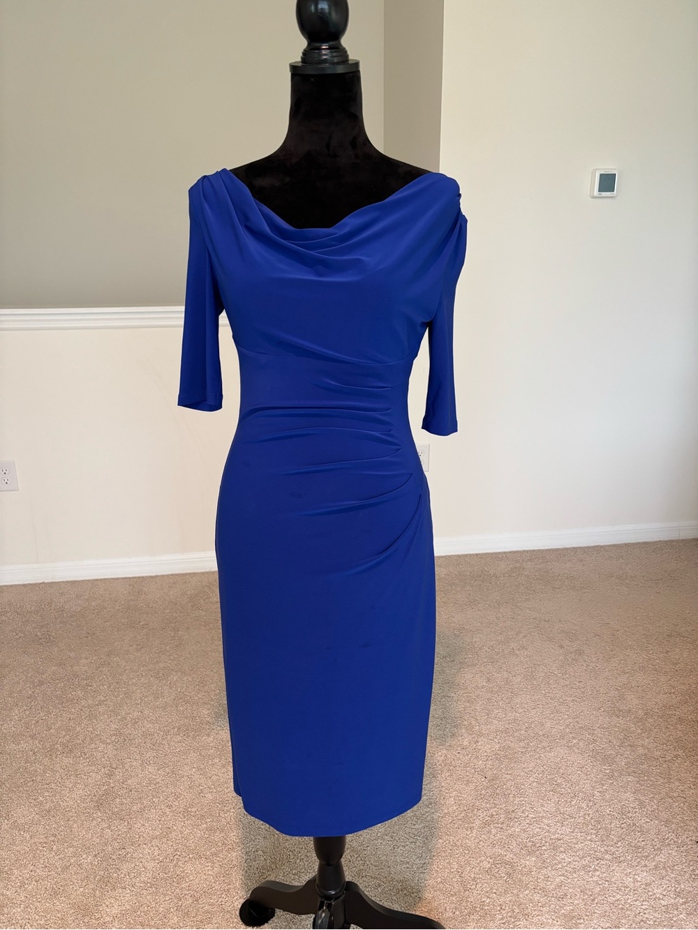 Lauren Ralph Lauren Royal Blue Ruched Sheath Dress Size 2-4